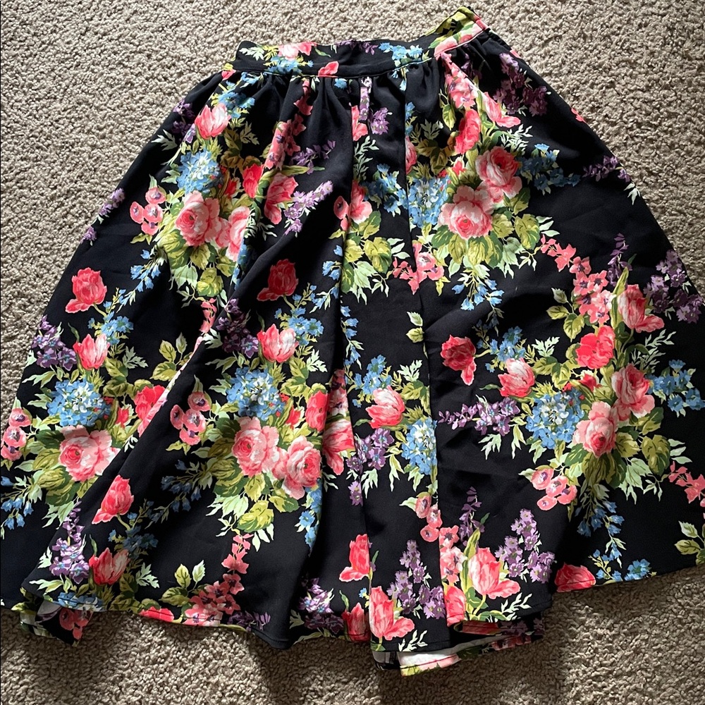 Vixen by Micheline Pitt Floral Midi Skirt